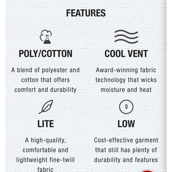 NWT Chef Works Men's Springfield Chef Coat White Large Zipper Arm Pocket BCSZ009 - Picture 6 of 7